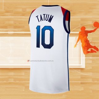 Camiseta USA 2021 Jayson Tatum NO 10 Blanco