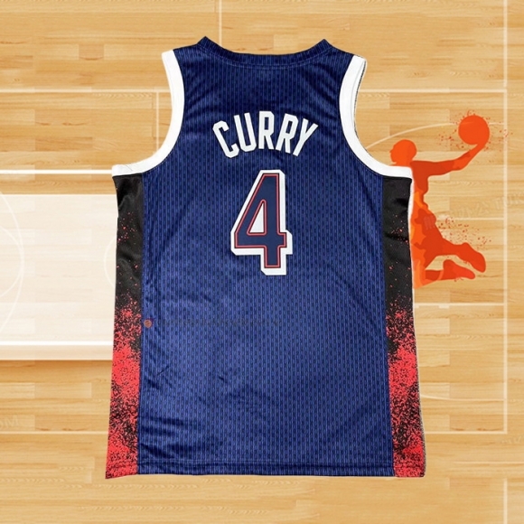 Camiseta USA 2024 Stephen Curry NO 4 Azul