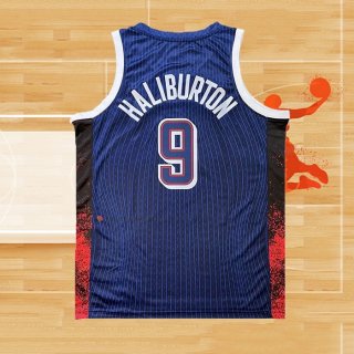 Camiseta USA 2024 Tyrese Haliburton NO 9 Juegos Olimpicos Azul