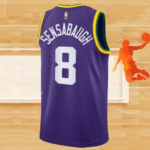 Camiseta Utah Jazz Brice Sensabaugh NO 8 Classic 2023-24 Violeta