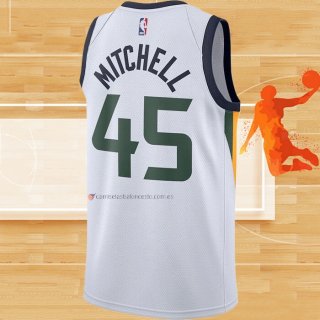 Camiseta Utah Jazz Donovan Mitchell NO 45 Association Blanco