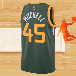 Camiseta Utah Jazz Donovan Mitchell NO 45 Earned 2018-19 Verde