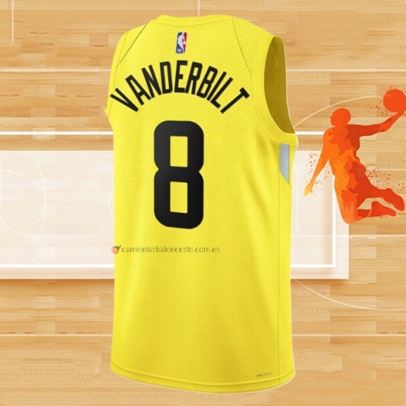 Camiseta Utah Jazz Jarred Vanderbilt NO 8 Icon 2022-23 Amarillo