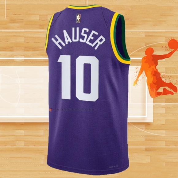 Camiseta Utah Jazz Joey Hauser NO 10 Classic 2023-24 Violeta