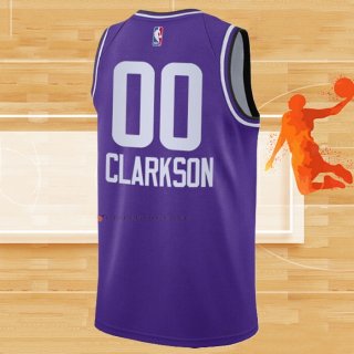 Camiseta Utah Jazz Jordan Clarkson NO 00 Ciudad 2023-24 Violeta