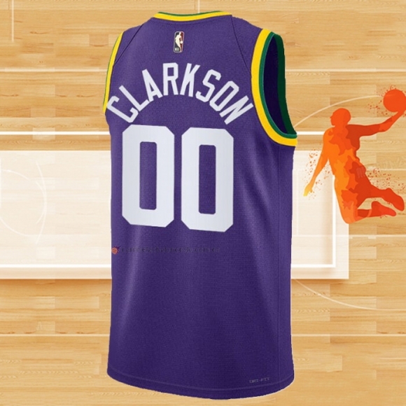 Camiseta Utah Jazz Jordan Clarkson NO 00 Classic 2023-24 Violeta