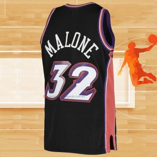 Camiseta Utah Jazz Karl Malone NO 32 Mitchell & Ness 1998-99 Negro