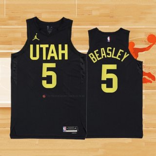 Camiseta Utah Jazz Malik Beasley NO 5 Statement 2022-23 Negro