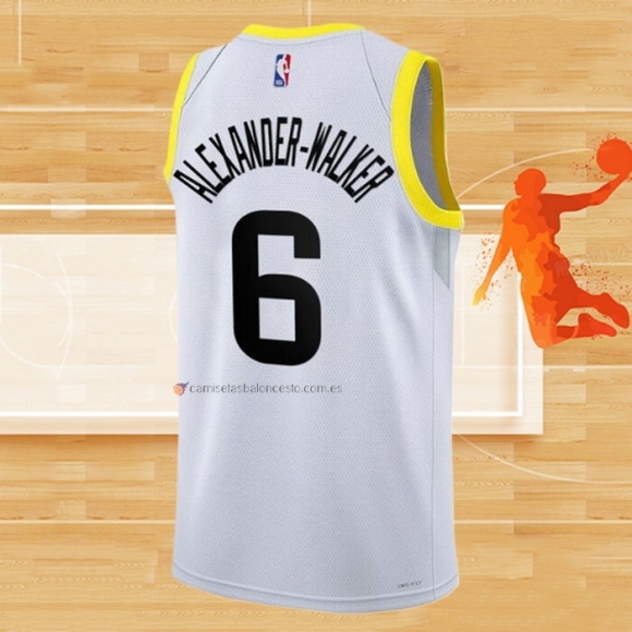 Camiseta Utah Jazz Nickeil Alexander-Walker NO 6 Association 2022-23 Blanco