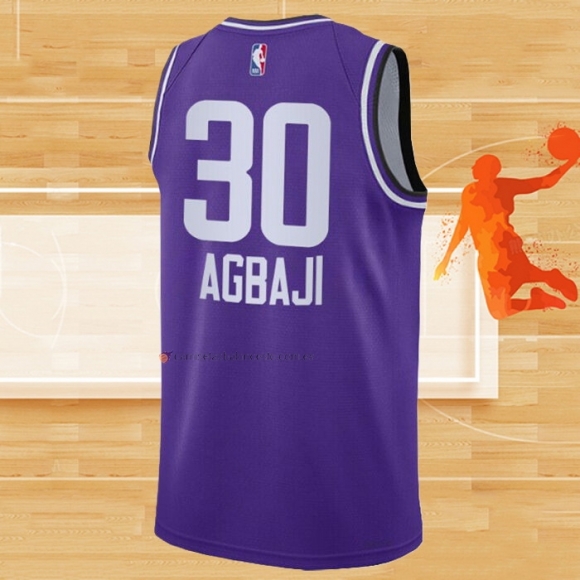 Camiseta Utah Jazz Ochai Agbaji NO 30 Ciudad 2023-24 Violeta