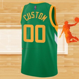 Camiseta Utah Jazz Personalizada Earned 2020-21 Verde