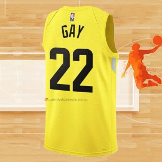 Camiseta Utah Jazz Rudy Gay NO 22 Icon 2022-23 Amarillo