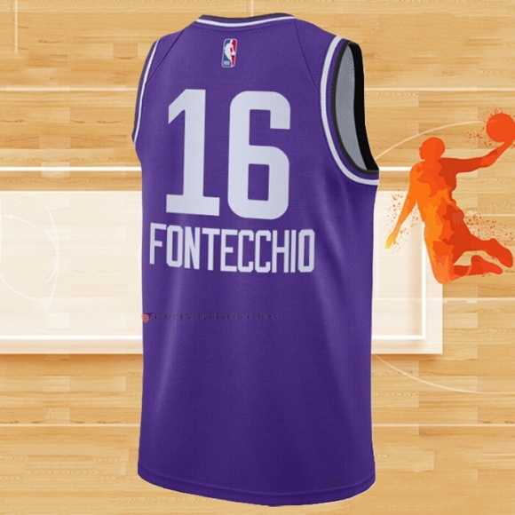 Camiseta Utah Jazz Simone Fontecchio NO 16 Ciudad 2023-24 Violeta