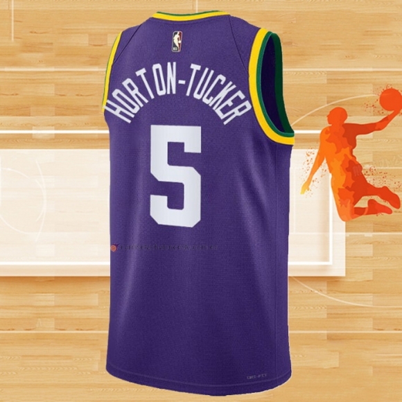 Camiseta Utah Jazz Talen Horton-Tucker NO 5 Classic 2023-24 Violeta