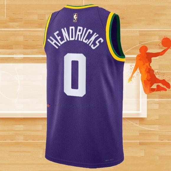 Camiseta Utah Jazz Taylor Hendricks NO 0 Classic 2023-24 Violeta