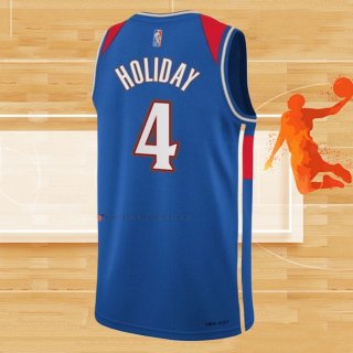 Camiseta Washington Wizards Aaron Holiday NO 4 Ciudad 2021-22 Azul